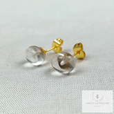 Crystal Quartz Earrings, Clear Quartz Studs, Healing Gemstones Jewelry, Valentines Gift for Her, Boho Quartz Earrings, Mother's Day Gift